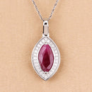 1.52 Carat Genuine Ruby and White Diamond 10K White Gold Pendant-5