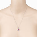 1.52 Carat Genuine Ruby and White Diamond 10K White Gold Pendant-6