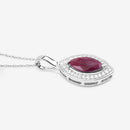 1.52 Carat Genuine Ruby and White Diamond 10K White Gold Pendant-8