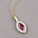 1.52 Carat Genuine Ruby and White Diamond 10K Yellow Gold Pendant-4