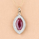 1.52 Carat Genuine Ruby and White Diamond 10K Yellow Gold Pendant-5