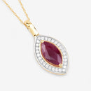 1.52 Carat Genuine Ruby and White Diamond 10K Yellow Gold Pendant-7