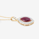1.52 Carat Genuine Ruby and White Diamond 10K Yellow Gold Pendant-8