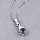 0.88 Carat Genuine Blue Sapphire and White Diamond 10K White Gold Pendant-4