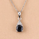 0.88 Carat Genuine Blue Sapphire and White Diamond 10K White Gold Pendant-5