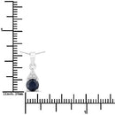 0.88 Carat Genuine Blue Sapphire and White Diamond 10K White Gold Pendant-3