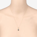 0.88 Carat Genuine Blue Sapphire and White Diamond 10K Yellow Gold Pendant-6