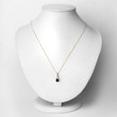 0.88 Carat Genuine Blue Sapphire and White Diamond 10K Yellow Gold Pendant-2