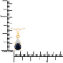 0.88 Carat Genuine Blue Sapphire and White Diamond 10K Yellow Gold Pendant-3