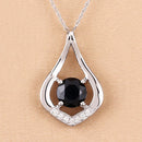 1.24 Carat Genuine Blue Sapphire and White Diamond 10K White Gold Pendant-5