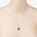 1.24 Carat Genuine Blue Sapphire and White Diamond 10K White Gold Pendant-6