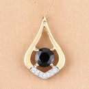 1.24 Carat Genuine Blue Sapphire and White Diamond 10K Yellow Gold Pendant-5