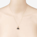 1.24 Carat Genuine Blue Sapphire and White Diamond 10K Yellow Gold Pendant-6