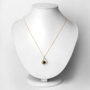 1.24 Carat Genuine Blue Sapphire and White Diamond 10K Yellow Gold Pendant-2