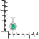 0.79 Carat Genuine Zambian Emerald and White Diamond 10K White Gold Pendant-3