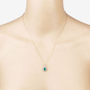 0.79 Carat Genuine Zambian Emerald and White Diamond 10K Yellow Gold Pendant-6
