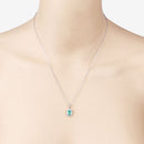 0.83 Carat Genuine Zambian Emerald and White Diamond 10K White Gold Pendant-6