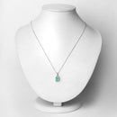 0.83 Carat Genuine Zambian Emerald and White Diamond 10K White Gold Pendant-2