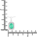 0.83 Carat Genuine Zambian Emerald and White Diamond 10K White Gold Pendant-3