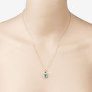 0.83 Carat Genuine Zambian Emerald and White Diamond 10K Yellow Gold Pendant-6