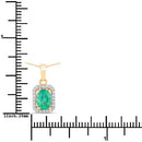 0.83 Carat Genuine Zambian Emerald and White Diamond 10K Yellow Gold Pendant-3