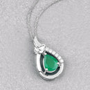 1.18 Carat Genuine Zambian Emerald and White Diamond 10K White Gold Pendant-4