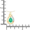 1.18 Carat Genuine Zambian Emerald and White Diamond 10K Yellow Gold Pendant-3