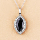2.29 Carat Genuine Blue Sapphire and White Diamond 10K White Gold Pendant-5
