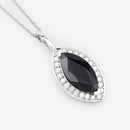 2.29 Carat Genuine Blue Sapphire and White Diamond 10K White Gold Pendant-7