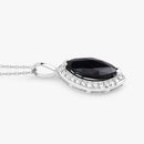 2.29 Carat Genuine Blue Sapphire and White Diamond 10K White Gold Pendant-8