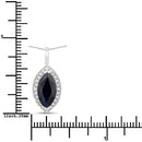2.29 Carat Genuine Blue Sapphire and White Diamond 10K White Gold Pendant-3