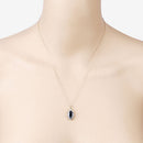 2.29 Carat Genuine Blue Sapphire and White Diamond 10K Yellow Gold Pendant-6