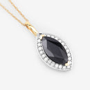 2.29 Carat Genuine Blue Sapphire and White Diamond 10K Yellow Gold Pendant-7