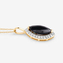 2.29 Carat Genuine Blue Sapphire and White Diamond 10K Yellow Gold Pendant-8