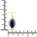 2.29 Carat Genuine Blue Sapphire and White Diamond 10K Yellow Gold Pendant-3