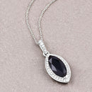 2.27 Carat Genuine Blue Sapphire and White Diamond 10K White Gold Pendant-4