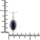 2.27 Carat Genuine Blue Sapphire and White Diamond 10K White Gold Pendant-3