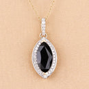 2.27 Carat Genuine Blue Sapphire and White Diamond 10K Yellow Gold Pendant-5