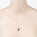 2.27 Carat Genuine Blue Sapphire and White Diamond 10K Yellow Gold Pendant-6