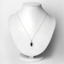 2.27 Carat Genuine Blue Sapphire and White Diamond 10K Yellow Gold Pendant-2
