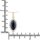 2.27 Carat Genuine Blue Sapphire and White Diamond 10K Yellow Gold Pendant-3