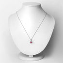 0.62 Carat Genuine Ruby and White Diamond 14K White Gold Pendant-2