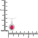 0.62 Carat Genuine Ruby and White Diamond 14K White Gold Pendant-3