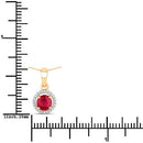 0.62 Carat Genuine Ruby and White Diamond 14K Yellow Gold Pendant-3