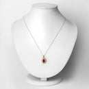 1.55 Carat Genuine Ruby and White Diamond 14K Yellow Gold Pendant-2