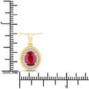 1.55 Carat Genuine Ruby and White Diamond 14K Yellow Gold Pendant-3