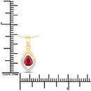 0.69 Carat Genuine Ruby and White Diamond 14K Yellow Gold Pendant-3
