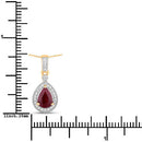 1.01 Carat Genuine Ruby and White Diamond 14K Yellow Gold Pendant-3