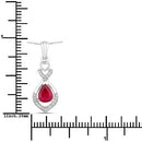 0.86 Carat Genuine Ruby and White Diamond 14K White Gold Pendant-3