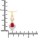 0.86 Carat Genuine Ruby and White Diamond 14K Yellow Gold Pendant-3